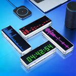 Music Spectrum Clock DIY Kit 8x32 LED Matrix 256 LEDs USB-C 5V Audio Reactive Transparent Acrylic Case Time Display Desktop Ambience Light Visualizer