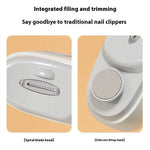 Electric Nail Clippers 2-in-1 USB Electric Automatic Polishing Nail Trimmer LED Light Baby Care 3-speed Electric Nail Trimmer