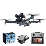 LinkMejor K900 MAX WiFi FPV with 4.5inch LCD Screen Controller HD Dual Camera Servo Gimbal 360° Obstacle Avoidance One-Key Airdrop Brushless Foldable RC Drone Quadcopter RTF