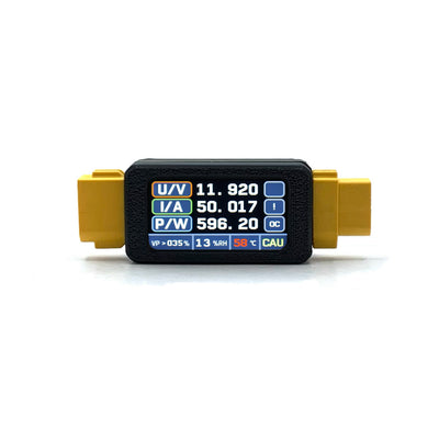 XT60 30A 5-34V Bidirectional Ammeter Power Meter Voltage Current Monitor Real-Time Temperature Humidity Sensor RC Battery Charge Discharge Tester 1.47 Inch Color Display