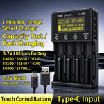 Lii M4S Smart Battery Charger 4 Slot Fast Charging 4 Touch Control Multi Working Modes Rechargeable Battery with LCD Display