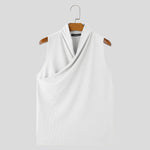 INCERUN Mens Solid Color Design Crossover V-neck Soft Tanks
