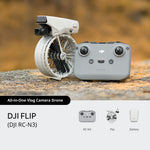 DJI Flip All-in-One Vlog Camera Drone with 1/1.3'' CMOS Sensor 4K 60fps HDR Video AI Subject Tracking 31mins Flight Time Foldable Full-Coverage Props Guard 249g