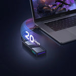 LinkMejor CM777 20Gbps M.2 NVMe SATA SSD Case RGB Lighting Dual Protocol SSD Enclosure Adapter USB 3.2 Gen2 High Speed External Solid State Enclosure