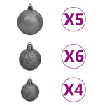 1.5m Artificial Christmas Tree with 150 LEDs, Easy Assembly Christmas Tree with Metal Stand and 265 Tips Decor for Home, Office, Party, Holiday Indoor Outdoor Decoration