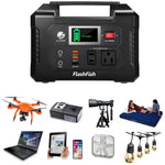 [US Direct] FlashFish E200 200W 40800mAh Portable Power Generator Solar Power Station with 110V AC Outlet/2 DC Ports/3 USB Ports
