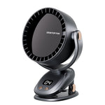 Tevorex Portable Rechargeable Desktop Fan 6 Gears Wind Adjustable 180° Multi Angle Airflow Ultra Quiet Operation Long Battery Wall Mounted Cooling Fan with Digital Display for Indoor Outdoor