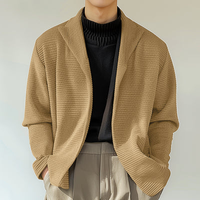 LinkMejor Mens Knitted Polo Collar Long Sleeve Cardigan Comfortable Fashion Solid Color Men Top for Spring Fall Winter