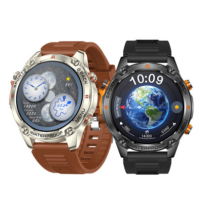 LinkMejor G100 1.46-inch AMOLED Display Built-in 128MB+128MB GPS 5ATM Waterproof bluetooth Call Heart Rate Blood Oxygen Monitor Sleep Monitoring Multi-sport Modes SOS Call Smart Watch