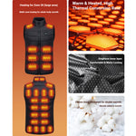 28 Zone Heated Vest Adjustable Temperature Warm Heating Vest Winter Outdoor Body Warmer