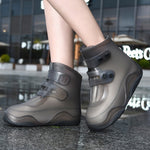 LinkMejor 1Pair Bicycle Protective Gear Waterproof Non-slip Shoe Covers Easy Double Buckle Design Outdoor Reusable Overshoes Elastic Rain Boots Unisex