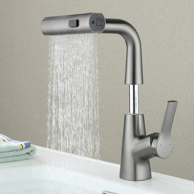 Pull Out Basin Faucet 360° Rotatable 304 Stainless Steel Kitchen Sink Mixer Tap with Pull Out Sprayer Hot And Cold Dual Control