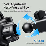 Car Seat Fan Dual Head 3 Speed 3300RPM Digital Display Foldable 5V USB Rechargeable Rear-Seat Mount Suction Cup Bracket