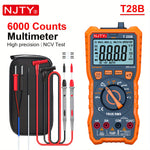 LinkMejor T28B TRMS Digital Multimeter 6000 Counts True RMS 20A Input AC DC Voltage Current Resistance Temperature Continuity Capacitance Measurement Battery Powered Non Slip
