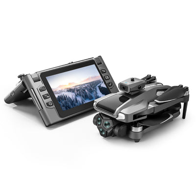 LinkMejor M66 MAX 5G WiFi FPV with Folded LCD Screen Camera Controller HD Dual Camera Servo Gimbal 360° Obstacle Avoidance Brushless RC Drone Quadcopter RTF
