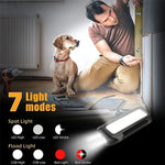 Powerful XPE LED+COB Dual Light Sources Work Light 4000mAh Power Bank Flashlight TYPE-C Rechargeable With Magnet Outdoor Camping Emergency Lantern