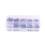 Anmuka 115pcs Fishing Connector Swivel Box Pack Pins Center Pass Swivels Sea Bean Bass Trout Fishing Accessories