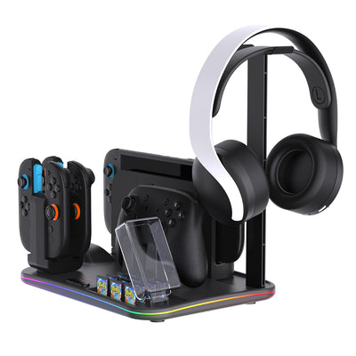 For Switch 2 12-in-1 Multi-functional Cooling and Charging Dock Switch Console Storage Dock with RGB Lighting IPEGA PG-SW2065
