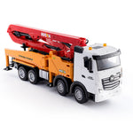 HuiNa Toys 1381 RTR 1/18 2.4G 11CH RC Car Alloy Concrete Cement Pump Truck One-Button Water Spray LED Light Sound  Engineering Construction Remote Control Vehicles Models Kids Children's Toy