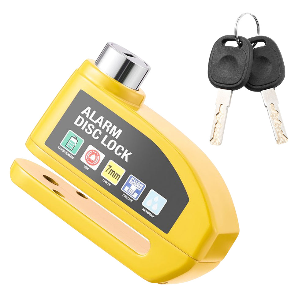 Bike Loud Warning Lock Security Alarm Protection Waterproof Large Capacity Battery Aluminum Alloy Wheel Lock for Motorcycle  Scooter