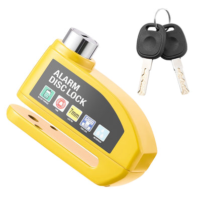 Bike Loud Warning Lock Security Alarm Protection Waterproof Large Capacity Battery Aluminum Alloy Wheel Lock for Motorcycle  Scooter