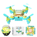 LinkMejor YP18 MINI Wristwatch Dual Remote Gravity WiFi APP Control Barometric Altitude Hold Mode 2.4G RC Toys Kids Gifts Drone Quadcopter RTF
