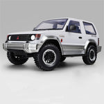 LinkMejor 1297S Newly Upgraded RTR 1/14 2.4G 4WD for Mitsubishi Pajeyo V24WG 1992 Sport RC Car Dual-Speed Mechanical Shifting Classis Off-Road SUV Climbing Truck LED Light Full Proportional Control Metal Gears CVD Straight Axle Vehicles Models Toys