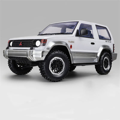 LinkMejor 1297S Newly Upgraded RTR 1/14 2.4G 4WD for Mitsubishi Pajeyo V24WG 1992 Sport RC Car Dual-Speed Mechanical Shifting Classis Off-Road SUV Climbing Truck LED Light Full Proportional Control Metal Gears CVD Straight Axle Vehicles Models Toys