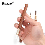 LinkMejor MG0-000-0073F Model Carving Knife High Carbon Steel Blades Brass Beech Wood Handle Precision Craftsmanship Art Tool