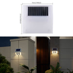 Elfeland 2Pcs 6LED Solar Courtyard Door Number Light Auto On/Off Sensor Waterproof IP65 500mAh Battery Solor-powered Lamp for Outdoor Lighting
