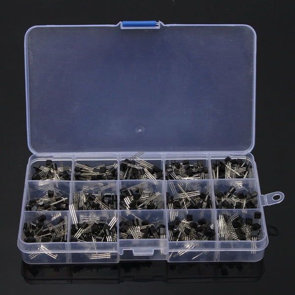 Geekcreit® 600Pcs TO-92 NPN PNP Bipolar Transistor 15 Value Assortment Kit