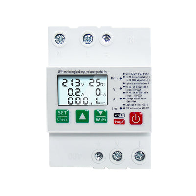 Tuya Smart Leakage Circuit Breaker WIFI Energy Meter Kwh Metering Switch Timer with Voltage Current and Leakage Protection APP Control