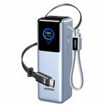 LinkMejor PB728 200W 90Wh 25000mAh Power Bank with Smart Screen Display Come with USB-C1/USB-C2 Cables External Battery Power Supply with 3 Inputs & 4 Outputs Support PD QC PPS UFCS SCP AFC Fast Charging for iPhone 17 17Pro 16 Pro Max 15 14 for Xiaomi 17pro