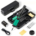 Adjustable USB Rechargeable Soldering Iron Kit with Three Tips for Home Appliance Repair Jewelry Making and DIY Projects Non-slip Grip and Storage Box