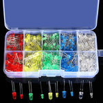 LinkMejor® 375pcs 3MM 5MM LED Light Emitting Diode Beads Resistance Lights Kits Bulb Lamp
