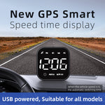 Car HUD Head-up Display Car GPS Universal Multi-function Speedometer Compass HD Smart Display USB Rechargeable