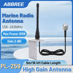 LinkMejor X107M Marine VHF Radio Antenna 156-163Mhz Frequency Range 2dBi High Gain Waterproof Boat Antenna with PL-259 Connector