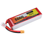 LinkMejor 14.8V 5000mAh 60C 4S LiPo Battery XT60 Plug for RC Drone