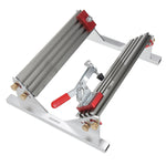 LinkMejor Adjustable Spline Jig for Table Saw & Router Table Silver Aluminum Alloy Material 1/2in-11in Project Size Compatibility with 4 Molded Flip Stops for Precise Joinery and Smooth Operation