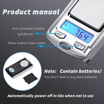 1PCS 0.01g Accuracy Mini Electronic Digital Pocket Scale 100g 200g  Key Style Portable Precision Weighing LCD Backlit Display For Jewelry Gold Sterling Jewelry Herb Food