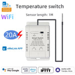EWeLink Smart WiFi Temperature Humidity Controller Switch 20A 3800W High Power with Temp Sensor Automation Timer Remote App Voice Control with Alexa Google Home