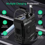4 in 1 Retractable Car Charger Support 120W USB C Car Charger Adapter with 2 USB Ports Car Phone Charger for Samsung