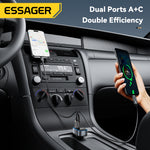 LinkMejor F748 bluetooth 5.3 FM Transmitter 2USB-A+USB-C PD3.0 QC3.0 FCP AFC iP2.4 USB Car Charger LED Digital Display Support TF Card/U Disk Wireless Radio Adapter HiFi Music Play Car Kit With Mic Hands Free Calls