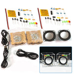 HU-023 Mini Crystal Speaker DIY Kit Dual Channel 3W Power Compact LED Music Spectrum Display Computer Phone Audio Desktop Speaker Assembly