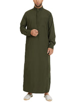 LinkMejor Mens Robes Saudi Style Thobe Dishdash Jubba Arab Robe Islamic Clothing Long Maxi Dress Tops