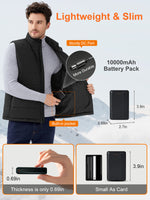 Auxo Men Heated Vest with 10000mAh Power Bank Included, 7 Heating Zones, Lightweight Electric Heating Vest