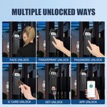LinkMejor Smart Lock Wi-Fi 6 Unlock Methods Automatic Face Fingerprint Password Card Key App Control 1800mAh Battery