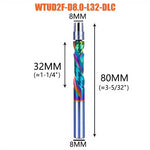 1pc DLC Coating Milling Blade Solid Carbide Bearing Guided Trim Bit 2 Flutes Spiral Flush Trim 8MM Shank Woodworking End Mill