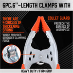 6PCS 6-Inch Spring Clamps Heavy Duty Spring Metal Spring Clamps Clips 2.5-Inch Jaw Opening for Woodworking Carpentry Home Decoration Industrial Production