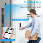 Smart Home Tuya 120° Wide Angle Door Peephole Camera 1080P One Way Intercom Video Eye Motion Detection Wifi Doorbell Camera 5000mAh Battery Work with Alexa&Google